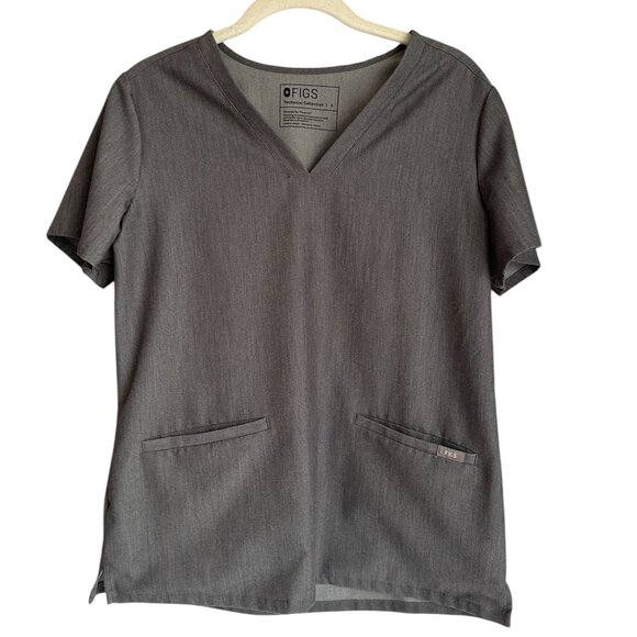 FIGS Technical Collection scrub set gray short sleeve top and pants Sz S - Picture 2 of 8